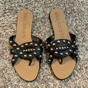 Sole society black  sandals with studs